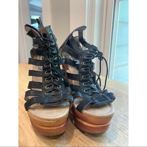 Jeffrey Campbell woodies Lachey black 8.5 / 9